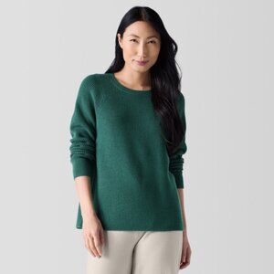 Eileen Fisher Green Merino Wool Sweater, S